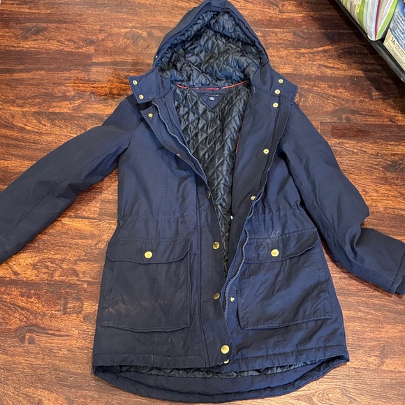 Tommy Hilfiger Jackets & Blazers - Tommy Hilfiger Dark Blue Hooded Utility Jacket